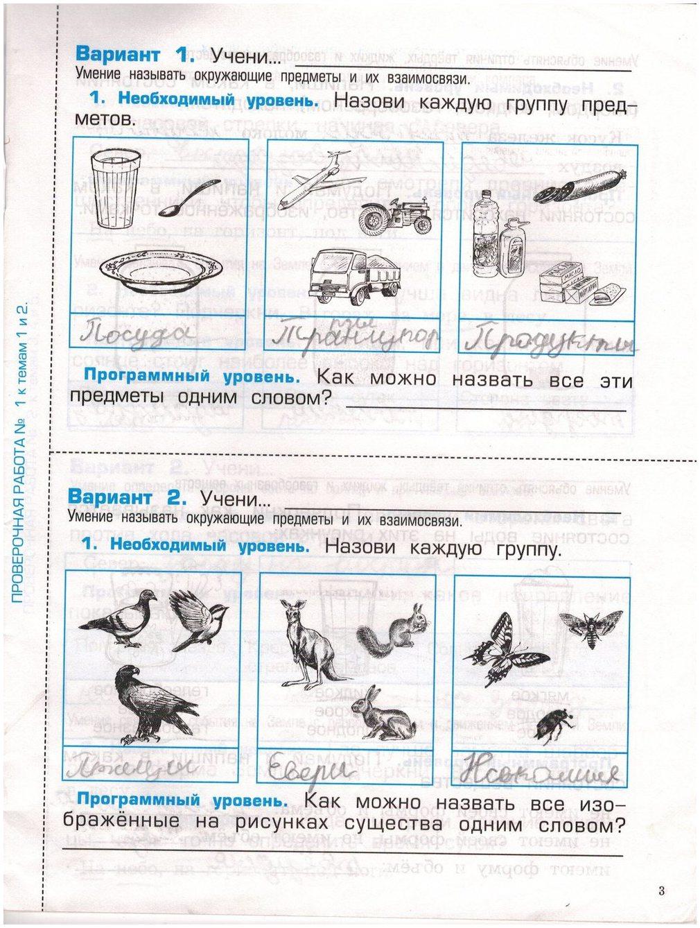 гдз 2 класс проверочные и контрольные работы страница 3 окружающий мир Вахрушев, Бурский, Родыгина