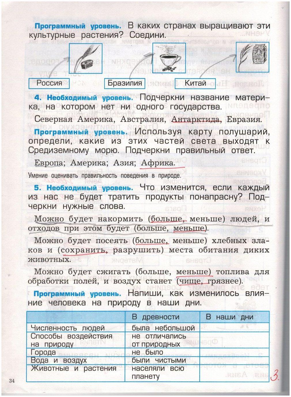 гдз 2 класс проверочные и контрольные работы страница 34 окружающий мир Вахрушев, Бурский, Родыгина