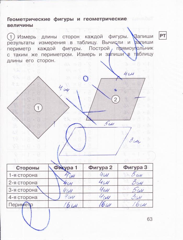 гдз 2 класс рабочая тетрадь часть 1 страница 63 математика Захарова, Юдина