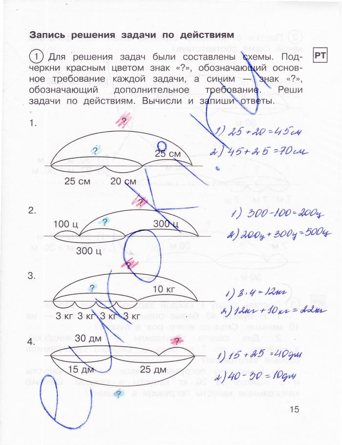 гдз 2 класс рабочая тетрадь часть 2 страница 15 математика Захарова, Юдина