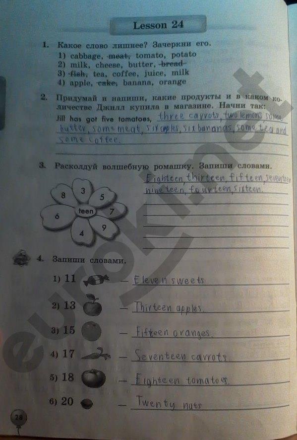 гдз 3 класс рабочая тетрадь страница 28 английский язык Биболетова, Денисенко