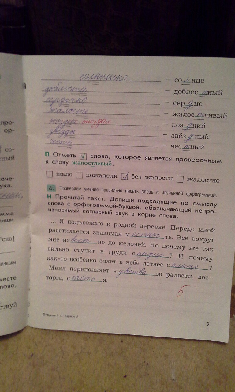 гдз 3 класс рабочая тетрадь страница 9 русский язык Бунеева
