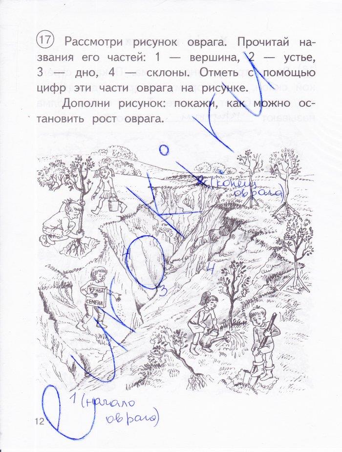 гдз 3 класс рабочая тетрадь часть 1 страница 12 окружающий мир Федотова, Трафимова