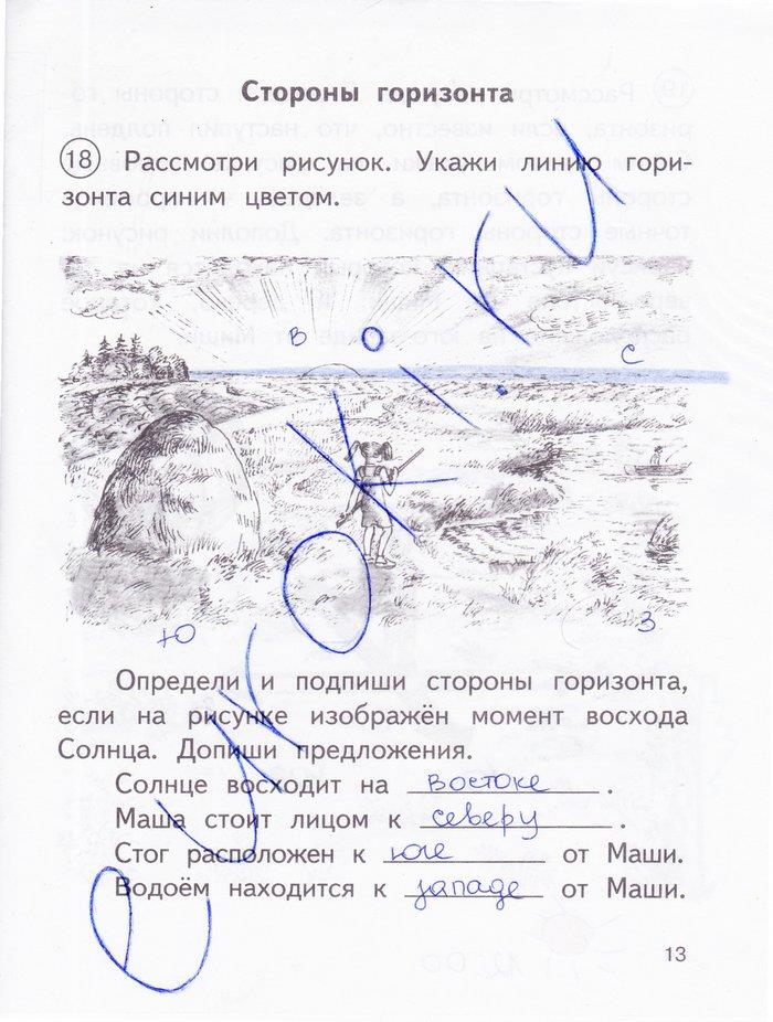 гдз 3 класс рабочая тетрадь часть 1 страница 13 окружающий мир Федотова, Трафимова