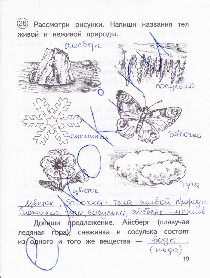 гдз 3 класс рабочая тетрадь часть 1 страница 19 окружающий мир Федотова, Трафимова