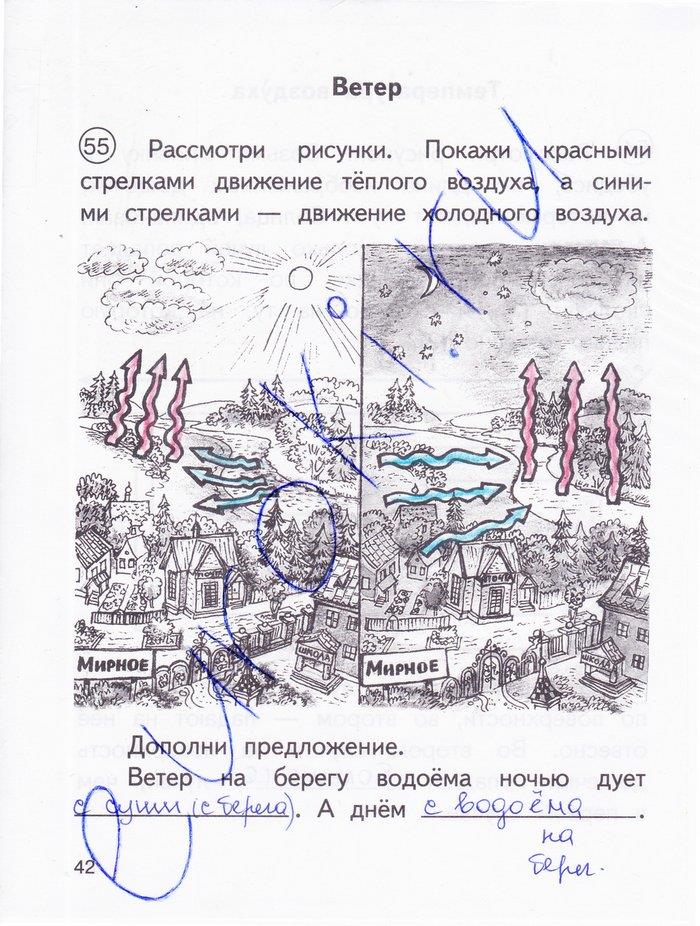 гдз 3 класс рабочая тетрадь часть 1 страница 42 окружающий мир Федотова, Трафимова
