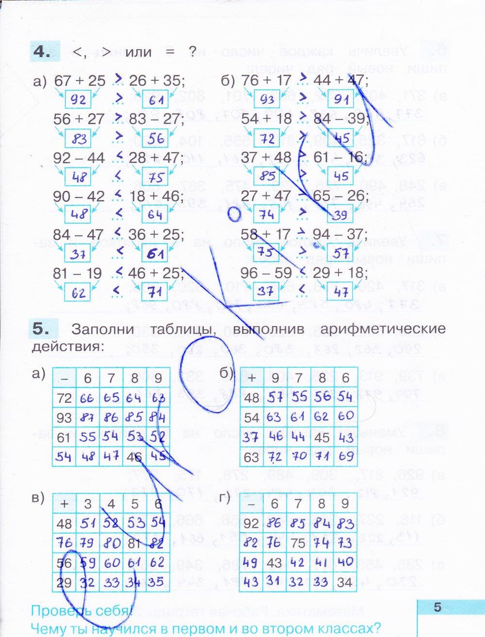 гдз 3 класс рабочая тетрадь часть 1 страница 5 математика Истомина, Редько