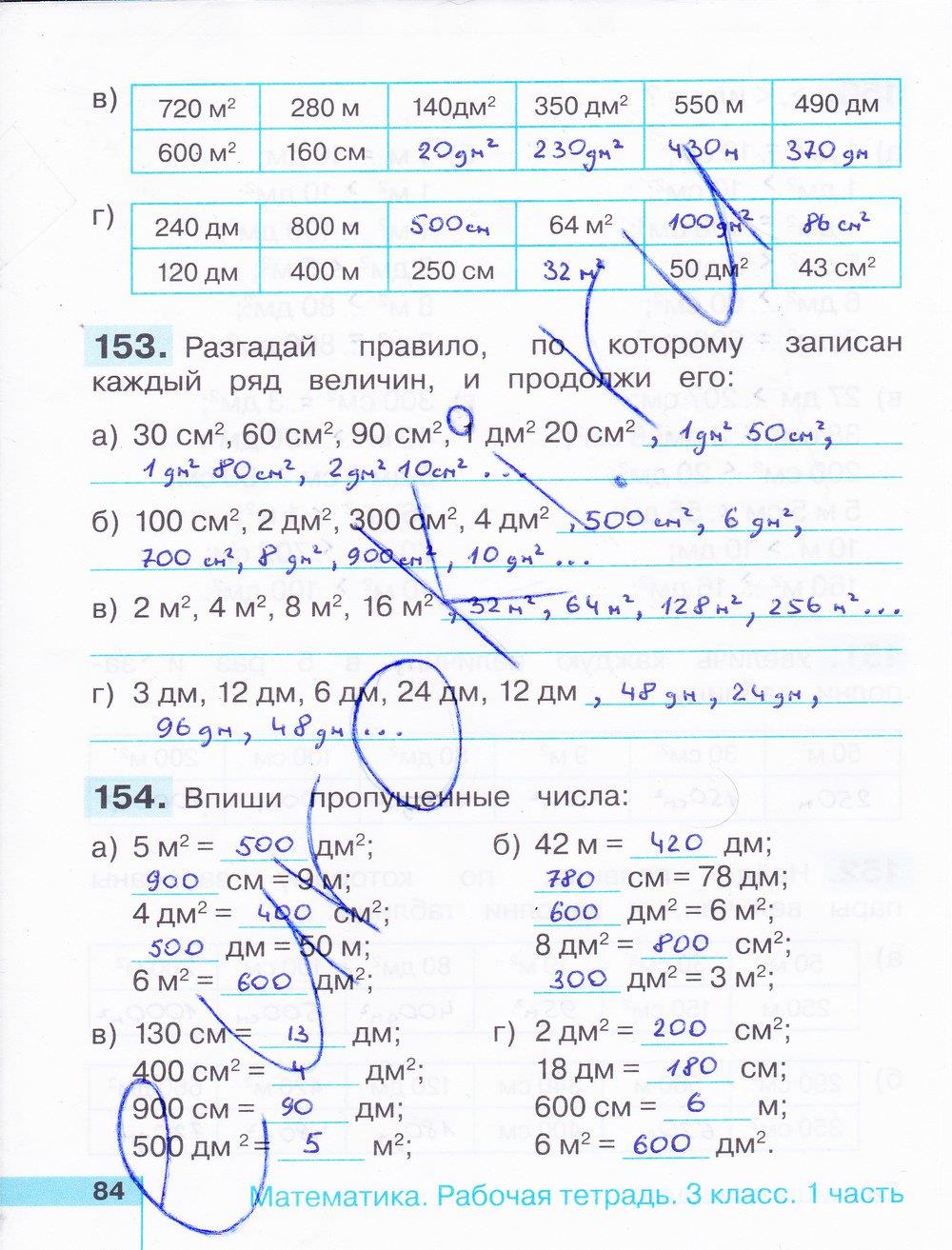 гдз 3 класс рабочая тетрадь часть 1 страница 84 математика Истомина, Редько