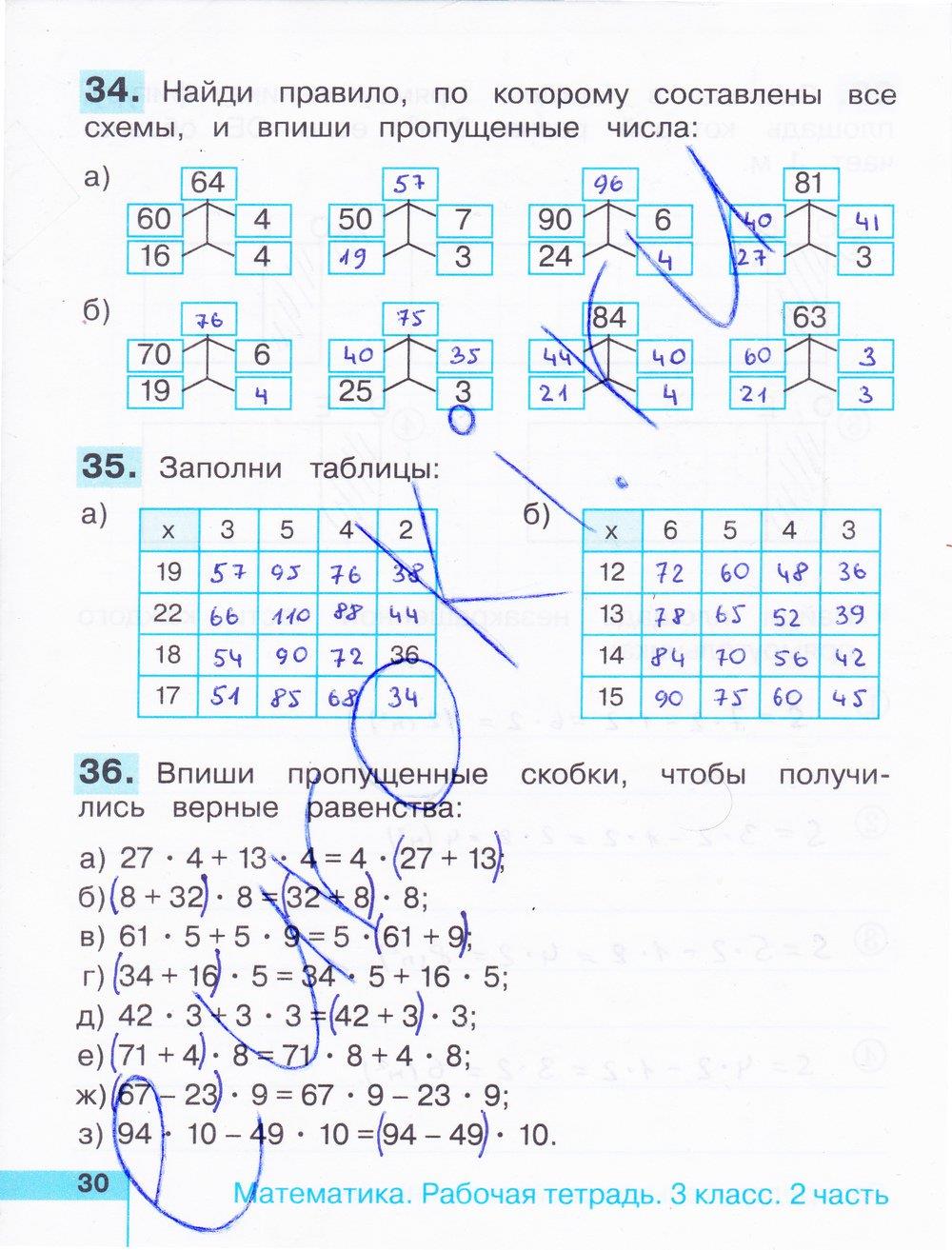 гдз 3 класс рабочая тетрадь часть 2 страница 30 математика Истомина, Редько