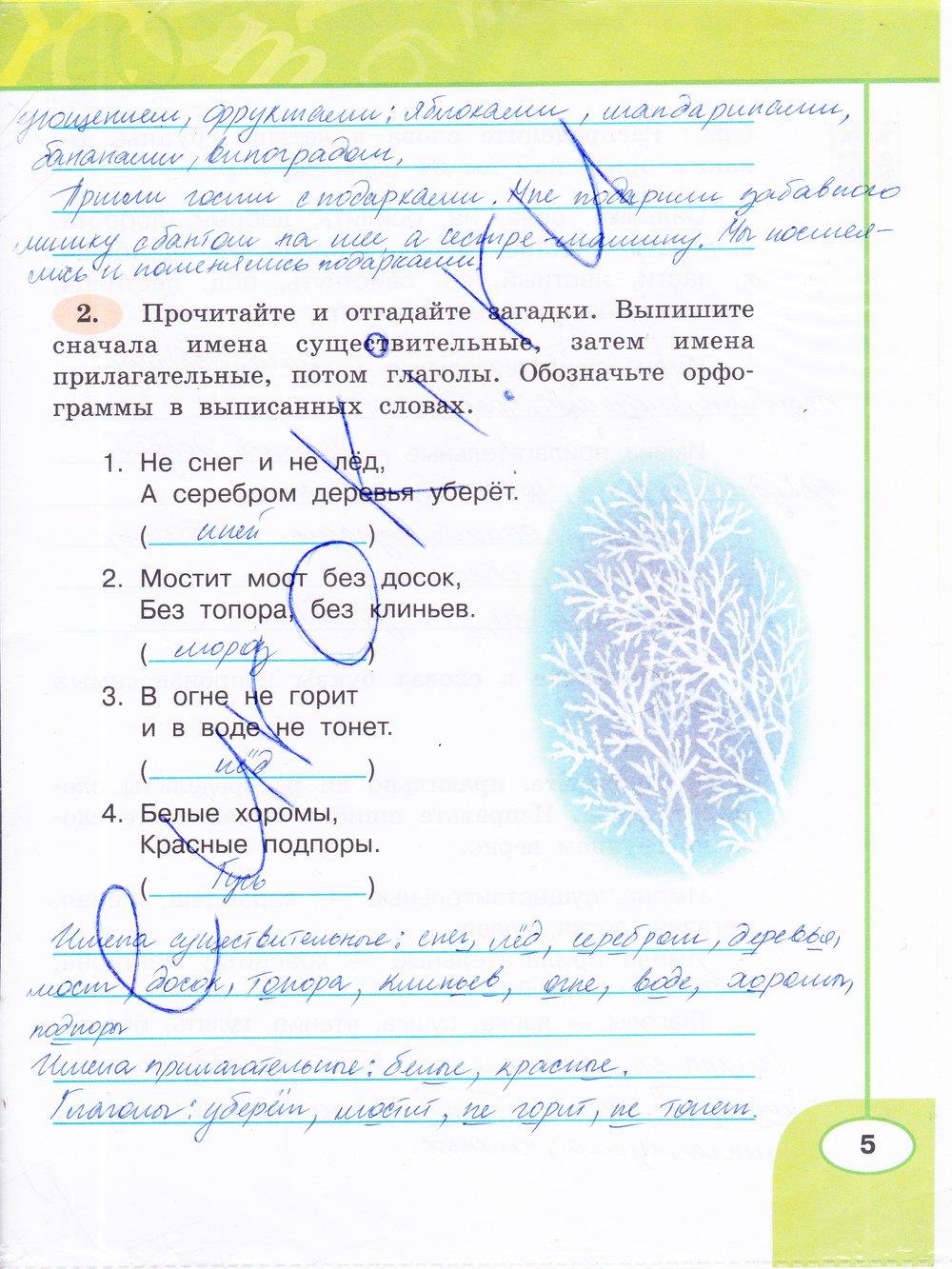 гдз 3 класс рабочая тетрадь часть 2 страница 5 русский язык Климанова, Бабушкина