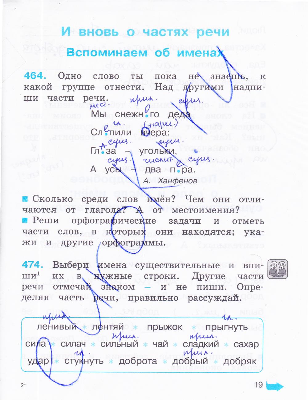 гдз 3 класс рабочая тетрадь часть 3 страница 19 русский язык Соловейчик, Кузьменко
