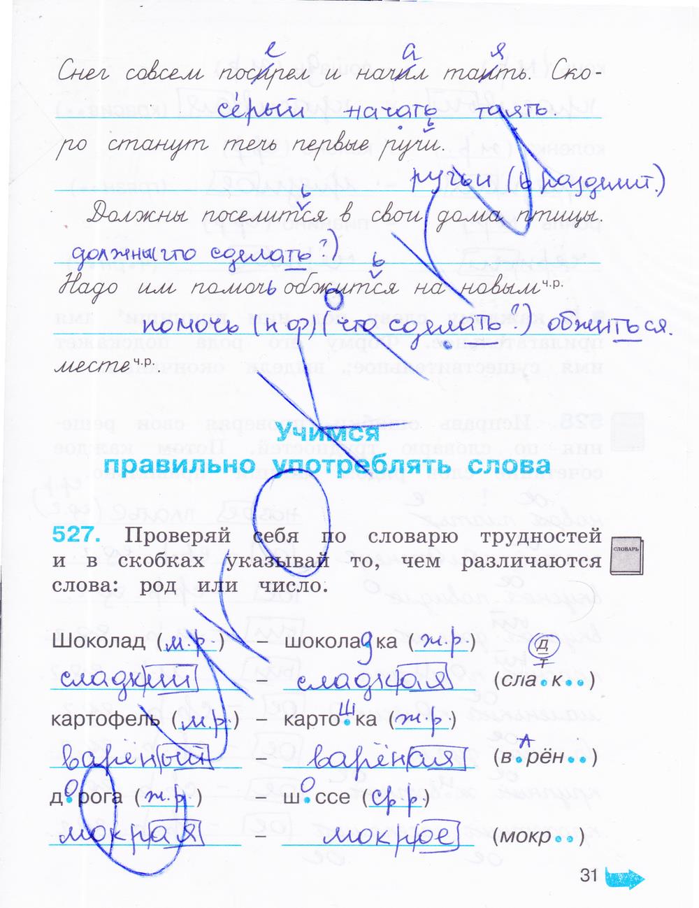 гдз 3 класс рабочая тетрадь часть 3 страница 31 русский язык Соловейчик, Кузьменко