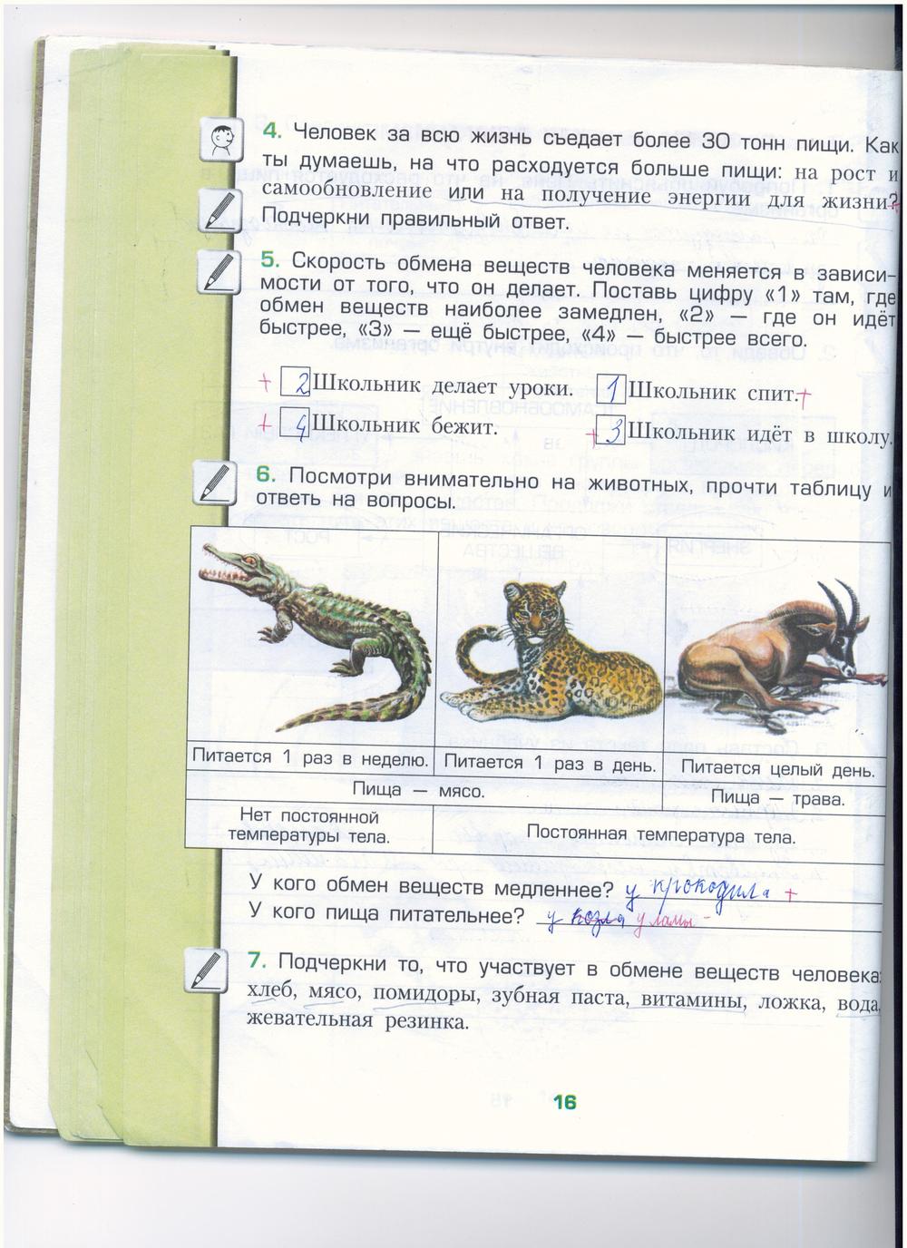 гдз 3 класс рабочая тетрадь часть 1 страница 16 окружающий мир Вахрушев, Бурский, Раутиан
