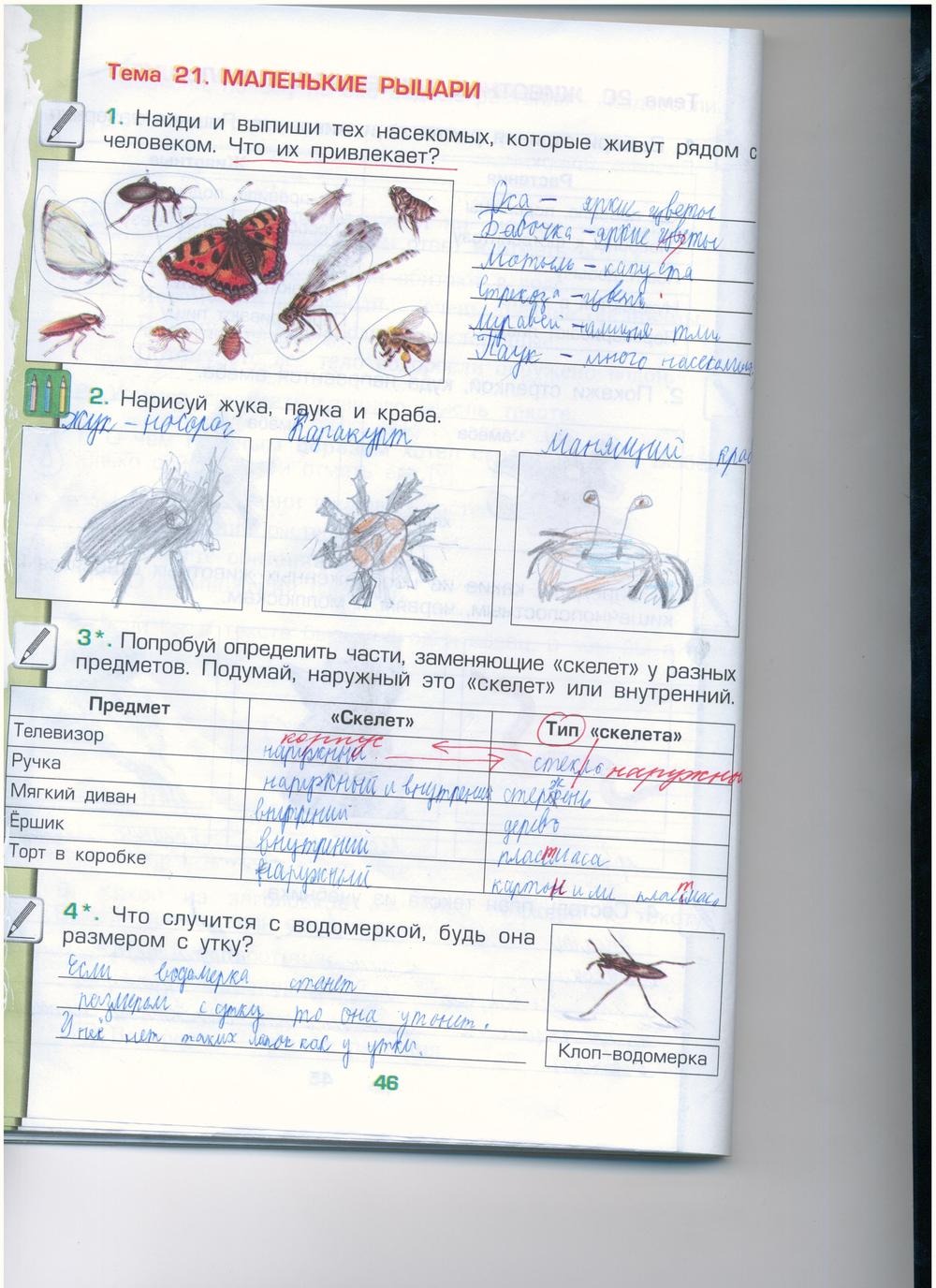 гдз 3 класс рабочая тетрадь часть 1 страница 46 окружающий мир Вахрушев, Бурский, Раутиан