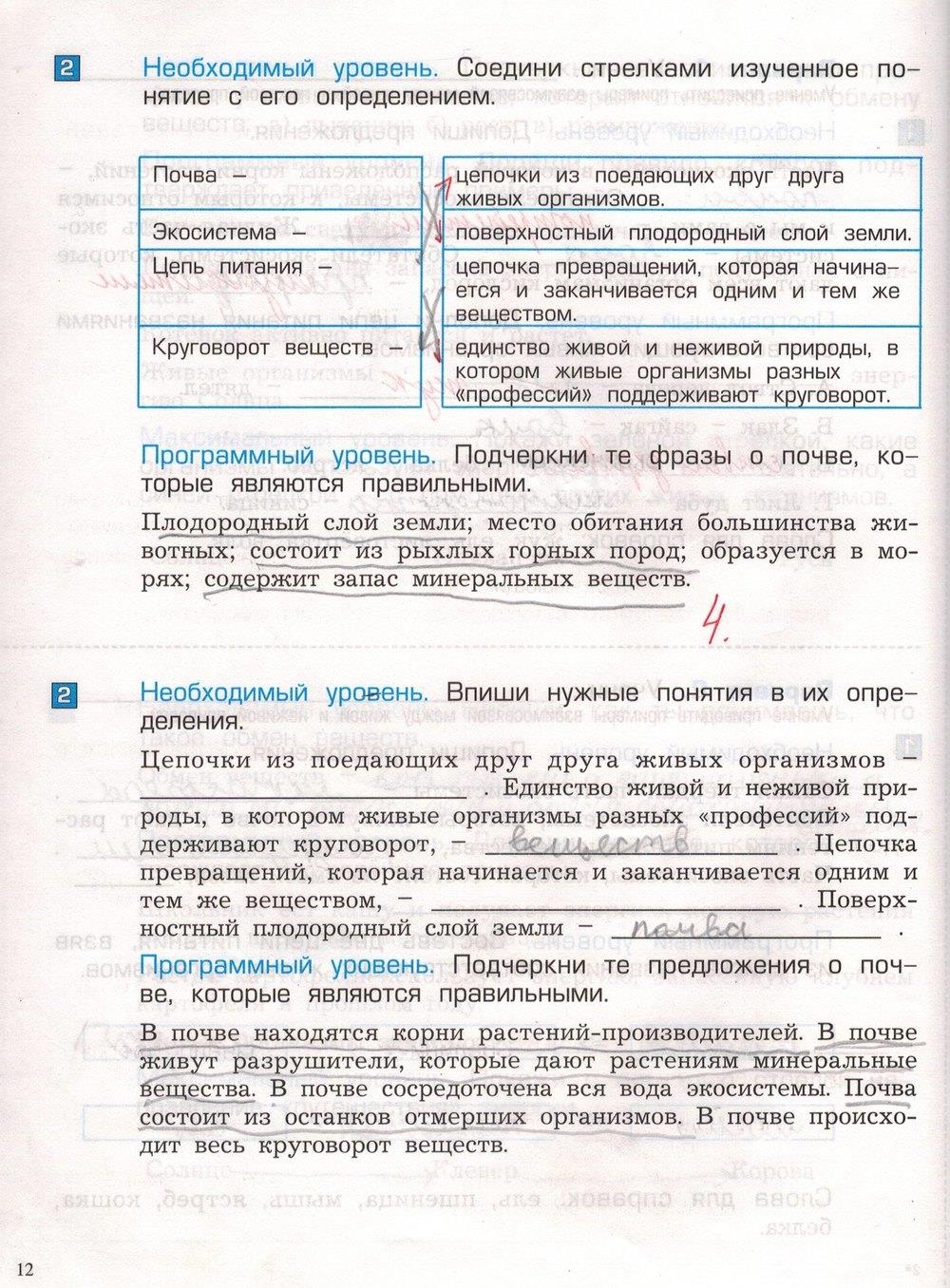 гдз 3 класс проверочные и контрольные работы часть 1 страница 12 окружающий мир Вахрушев, Бурский, Родыгина