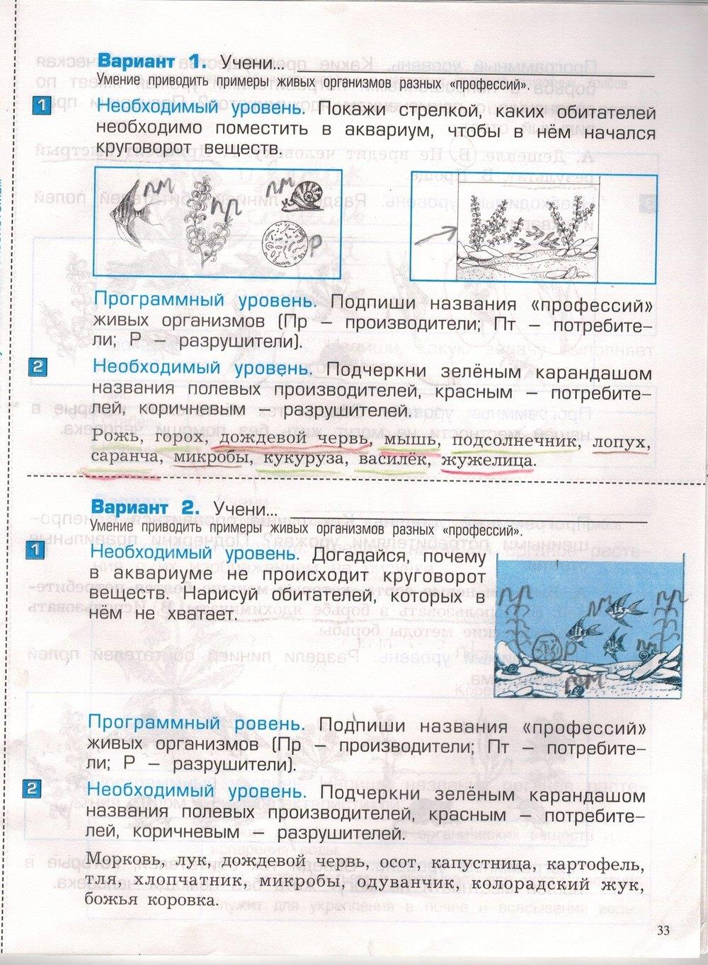 гдз 3 класс проверочные и контрольные работы часть 1 страница 33 окружающий мир Вахрушев, Бурский, Родыгина