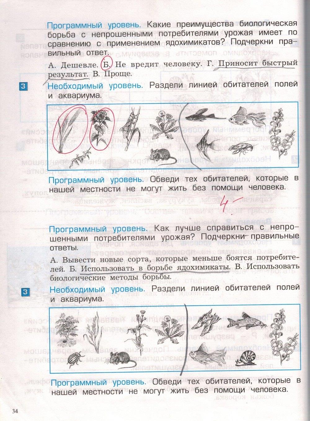 гдз 3 класс проверочные и контрольные работы часть 1 страница 34 окружающий мир Вахрушев, Бурский, Родыгина