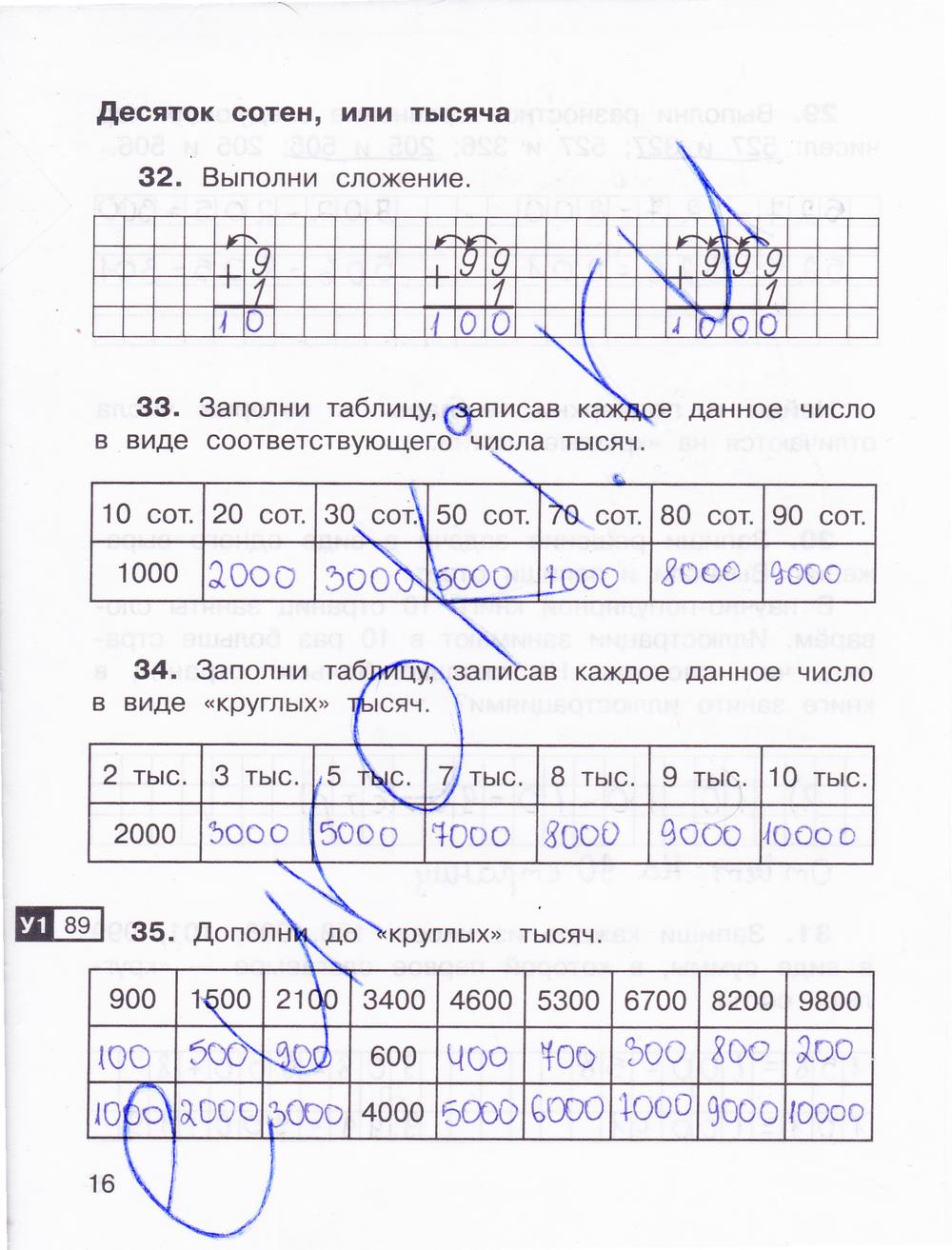гдз 3 класс рабочая тетрадь часть 1 страница 16 математика Захарова, Юдина