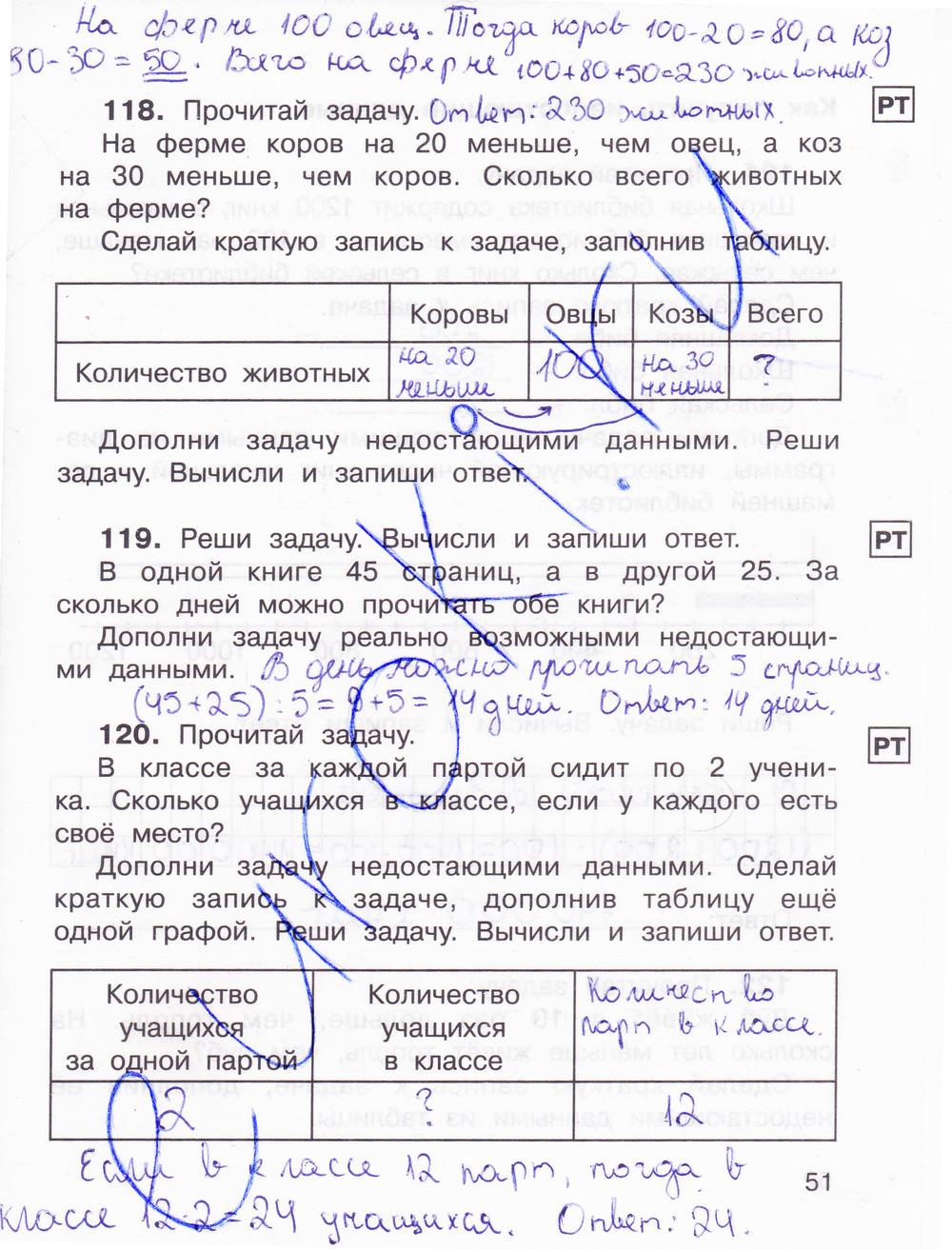 гдз 3 класс рабочая тетрадь часть 2 страница 51 математика Захарова, Юдина