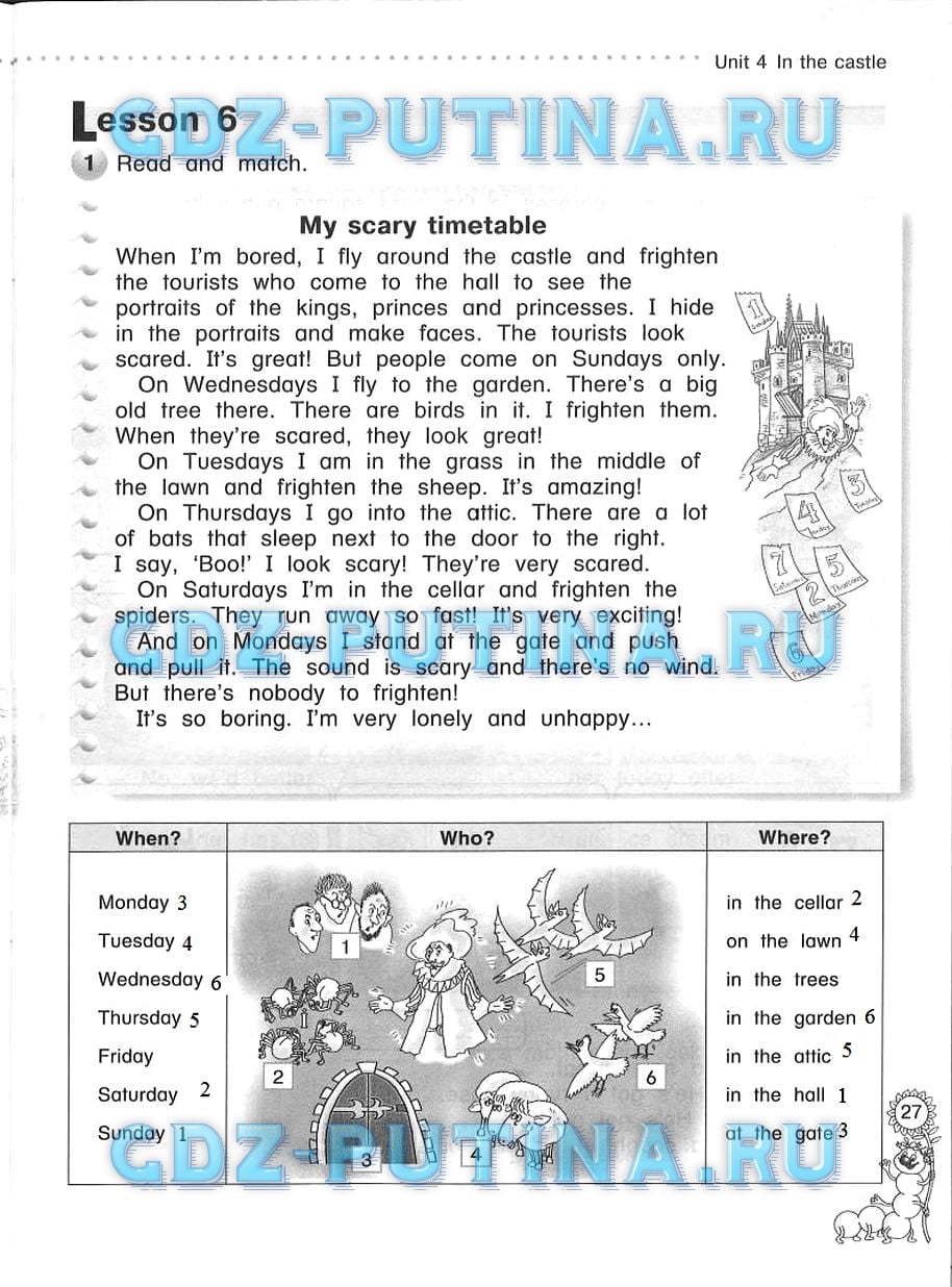 гдз 4 класс рабочая тетрадь страница 27 английский язык Азарова, Дружинина