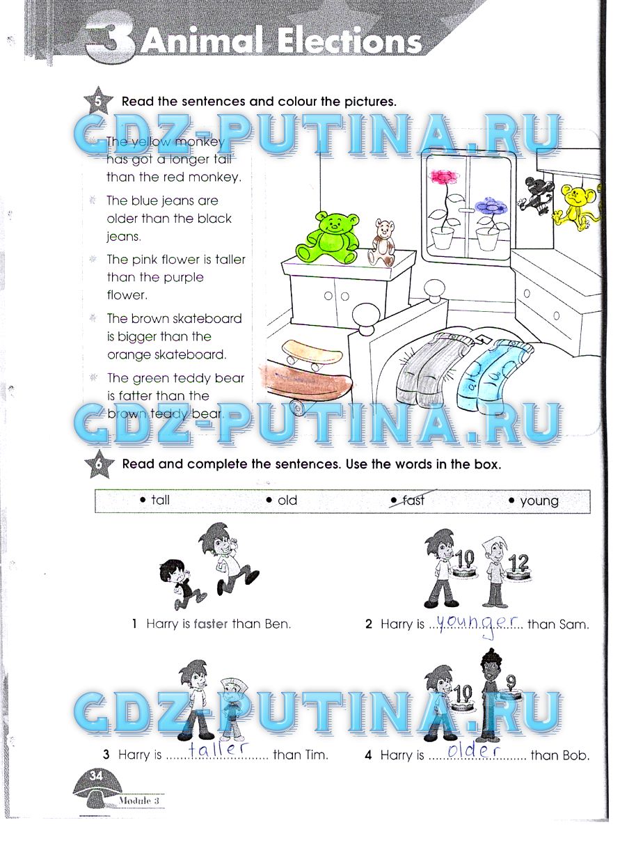 гдз 4 класс рабочая тетрадь часть 1 страница 34 английский язык Баранова, Дули
