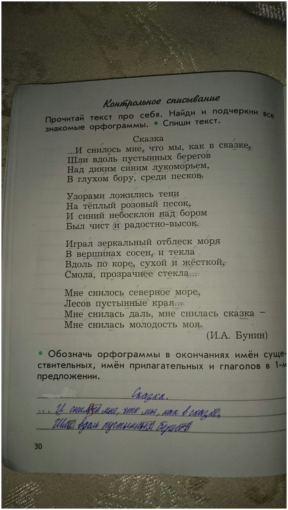 гдз 4 класс рабочая тетрадь вариант 1 страница 30 русский язык Бунеева