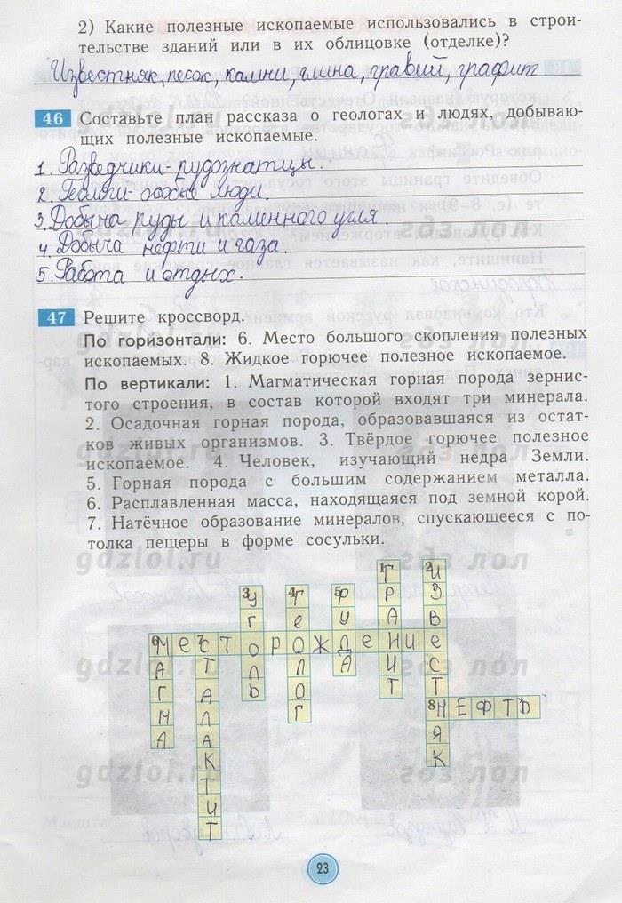 гдз 4 класс рабочая тетрадь страница 23 окружающий мир Дмитриева, Казаков
