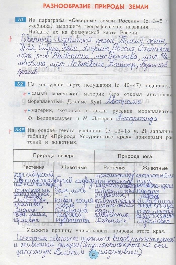 гдз 4 класс рабочая тетрадь страница 26 окружающий мир Дмитриева, Казаков