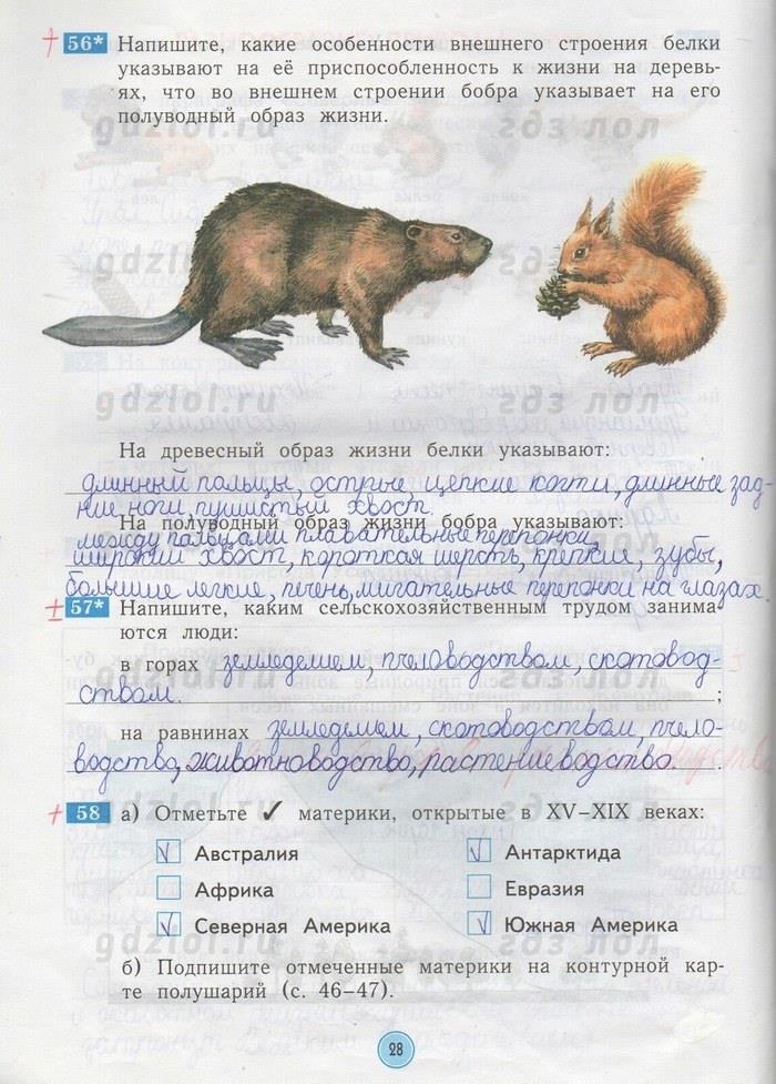 гдз 4 класс рабочая тетрадь страница 28 окружающий мир Дмитриева, Казаков