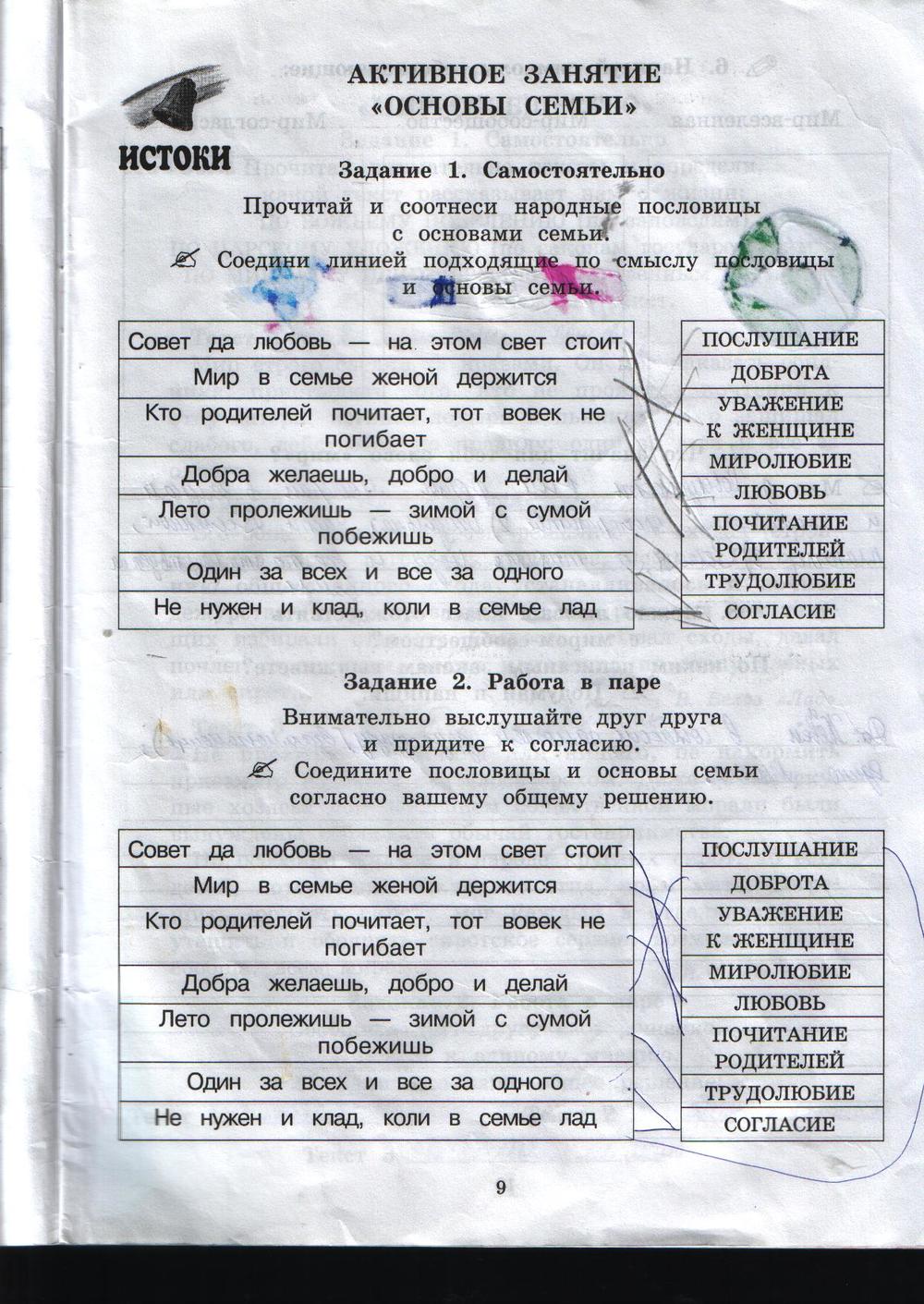 гдз 4 класс рабочая тетрадь часть 1 страница 9 истоки Ергина, Смирнова