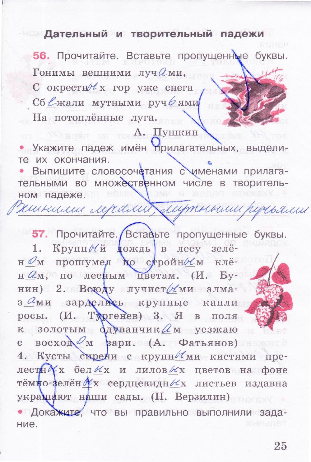 гдз 4 класс рабочая тетрадь часть 2 страница 25 русский язык Канакина