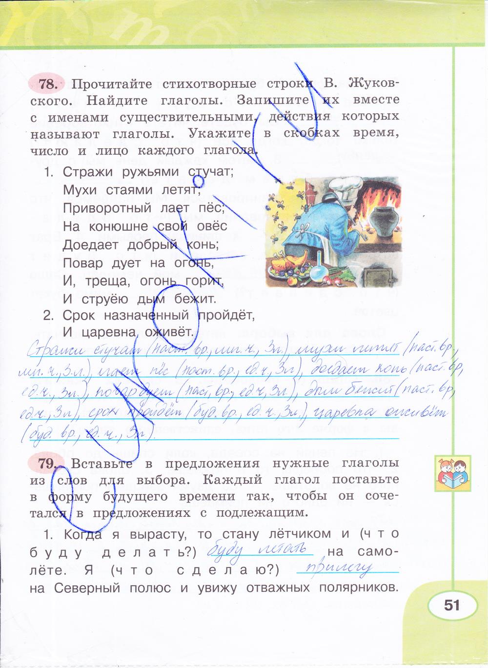 гдз 4 класс рабочая тетрадь часть 2 страница 51 русский язык Климанова, Бабушкина