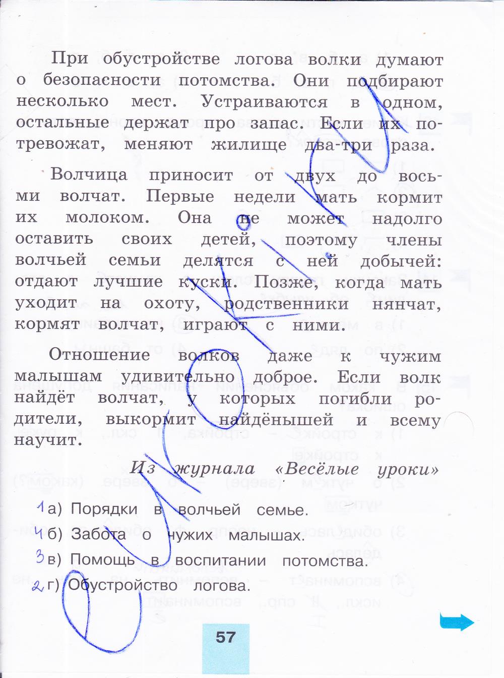 гдз 4 класс тестовые задания часть 2 страница 57 русский язык Корешкова