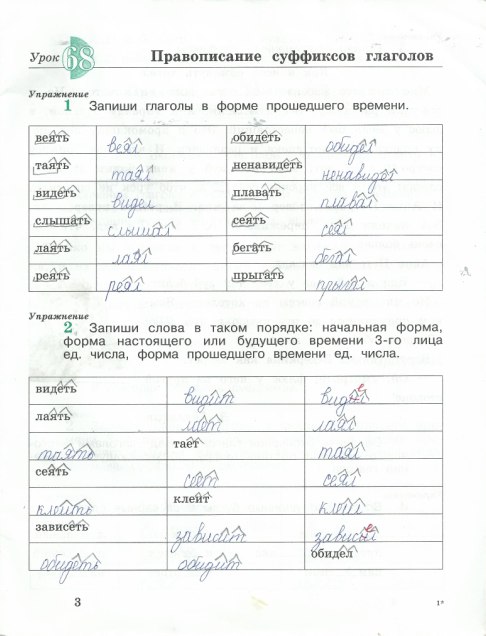 гдз 4 класс рабочая тетрадь часть 2 страница 3 русский язык Кузнецова