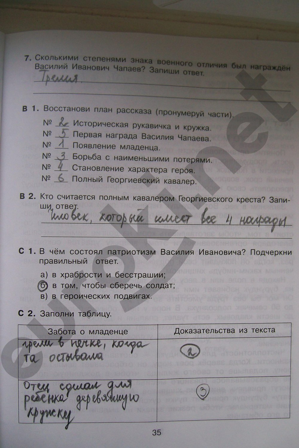 гдз 4 класс тренажер страница 35 литературное чтение Мишакина, Гладкова, Митрофанова