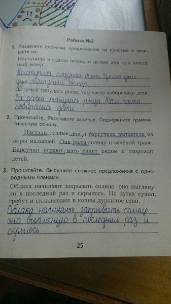 гдз 4 класс рабочая тетрадь часть 2 страница 25 русский язык Моршнева
