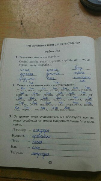 гдз 4 класс рабочая тетрадь часть 2 страница 40 русский язык Моршнева