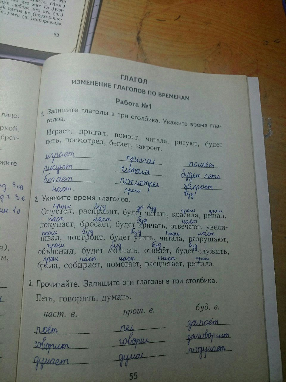 гдз 4 класс рабочая тетрадь часть 2 страница 55 русский язык Моршнева