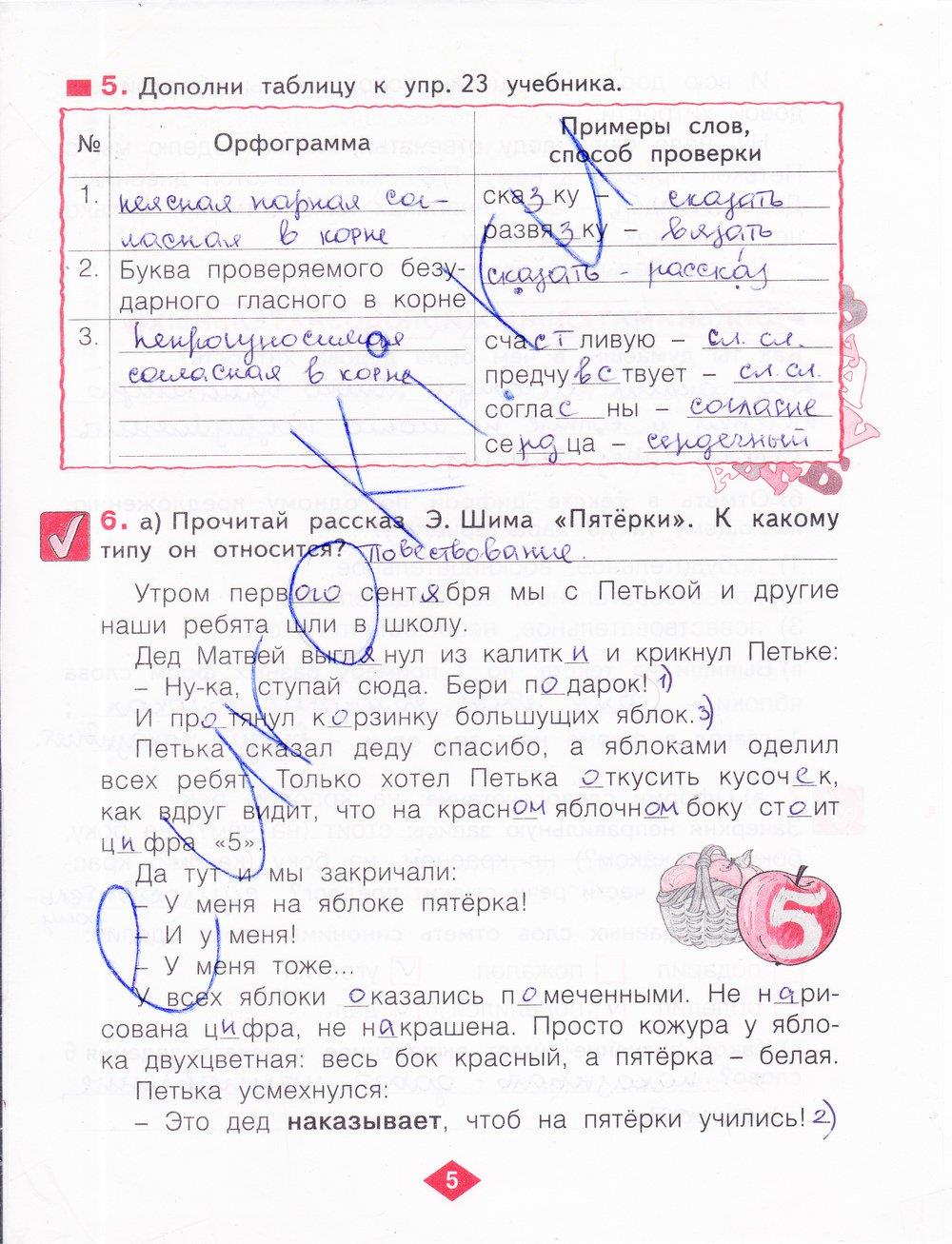 гдз 4 класс рабочая тетрадь часть 1 страница 5 русский язык Нечаева, Воскресенская