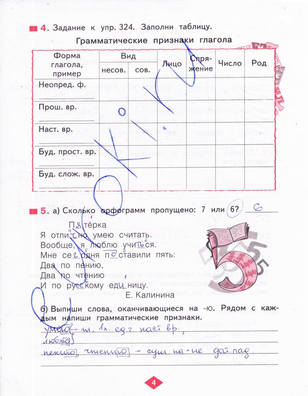 гдз 4 класс рабочая тетрадь часть 3 страница 4 русский язык Нечаева, Воскресенская
