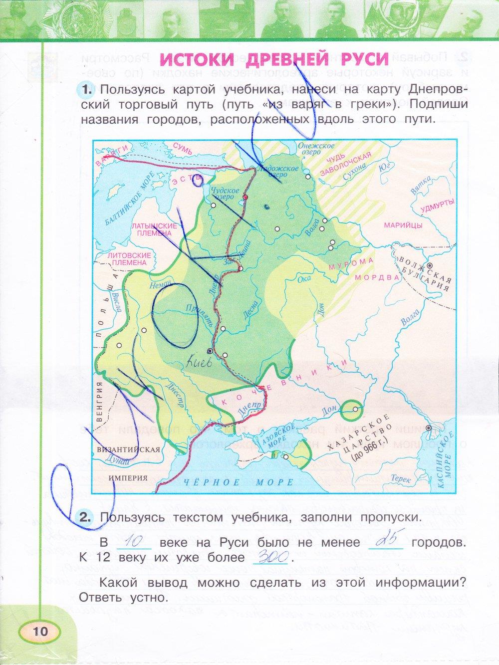 гдз 4 класс рабочая тетрадь часть 2 страница 10 окружающий мир Плешаков, Новицкая