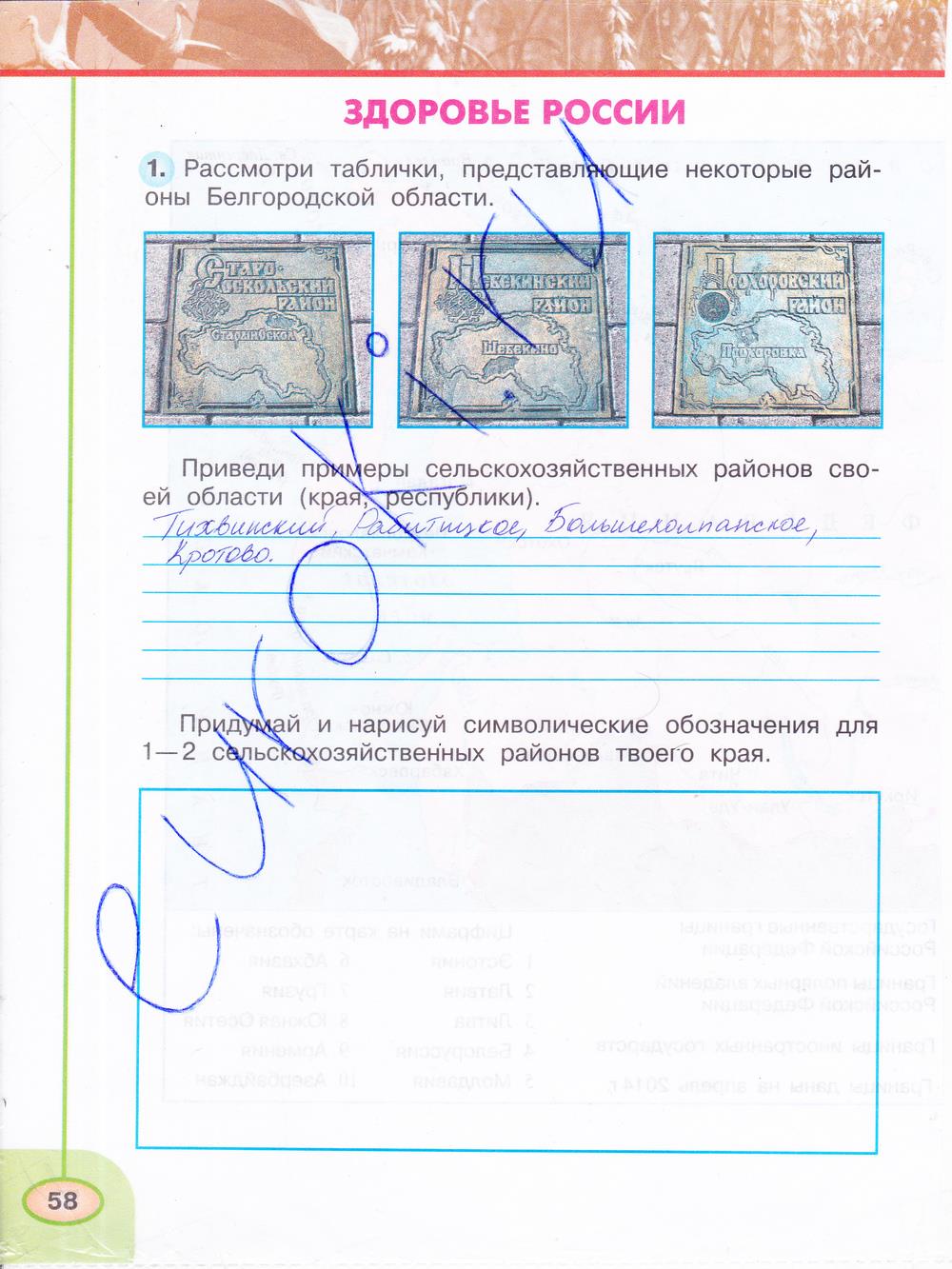 гдз 4 класс рабочая тетрадь часть 2 страница 58 окружающий мир Плешаков, Новицкая