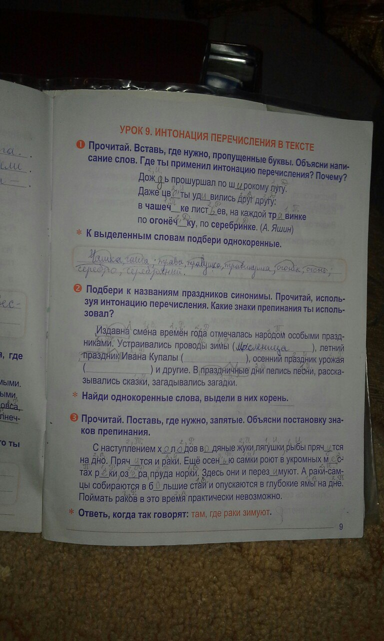 гдз 4 класс рабочая тетрадь страница 9 русский язык Романенко