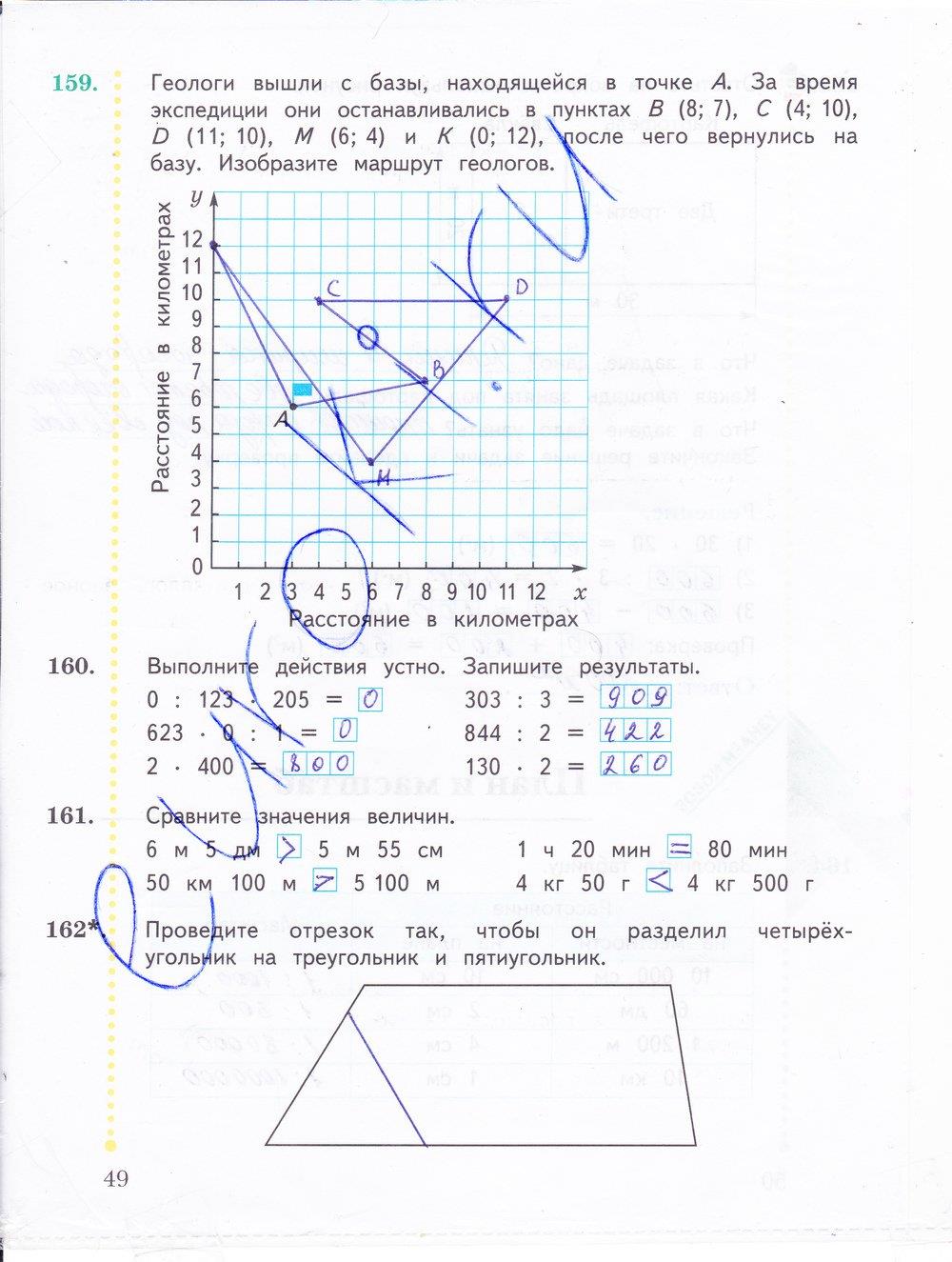 гдз 4 класс рабочая тетрадь часть 1 страница 49 математика Рудницкая, Юдачева