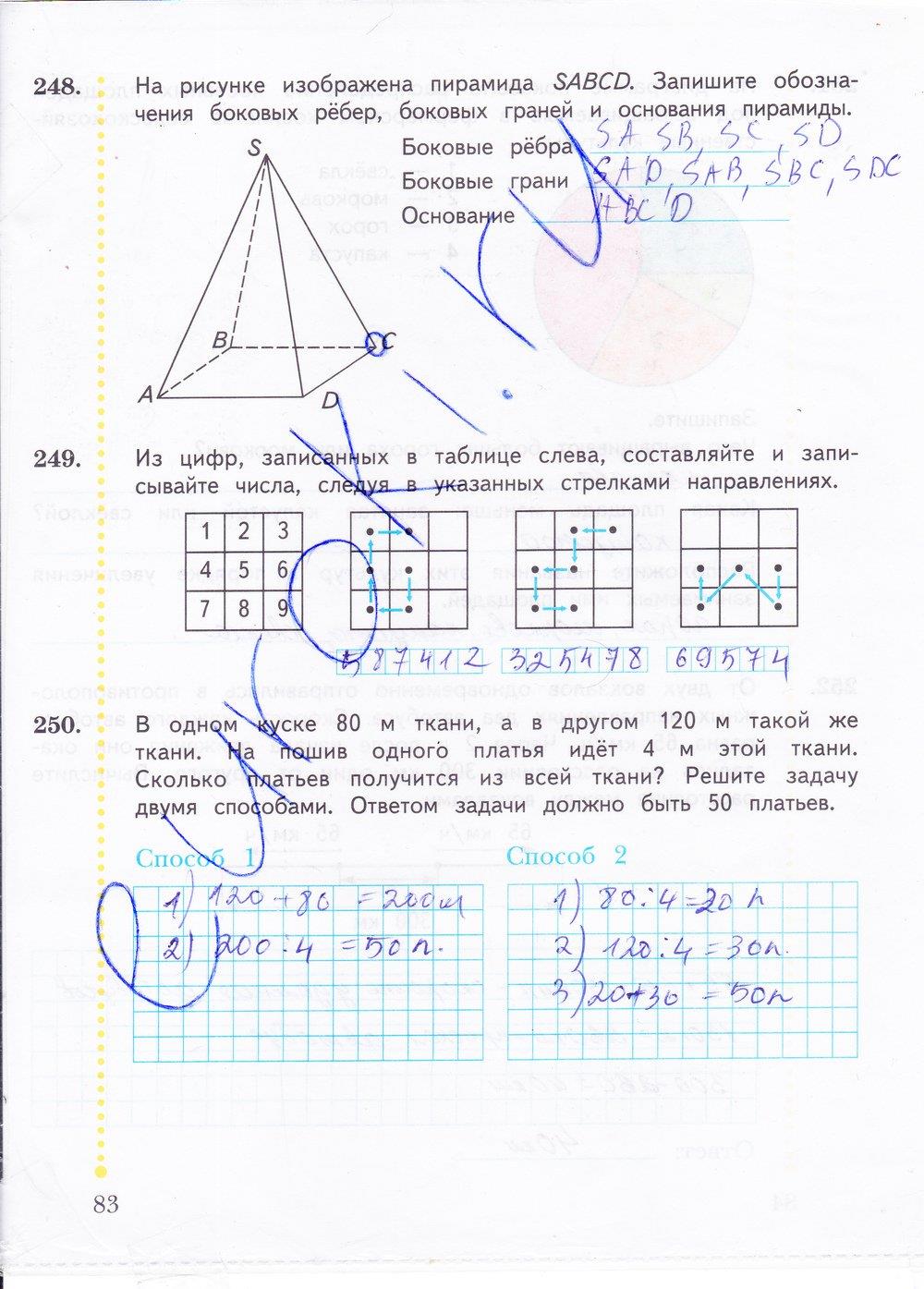 гдз 4 класс рабочая тетрадь часть 2 страница 83 математика Рудницкая, Юдачева