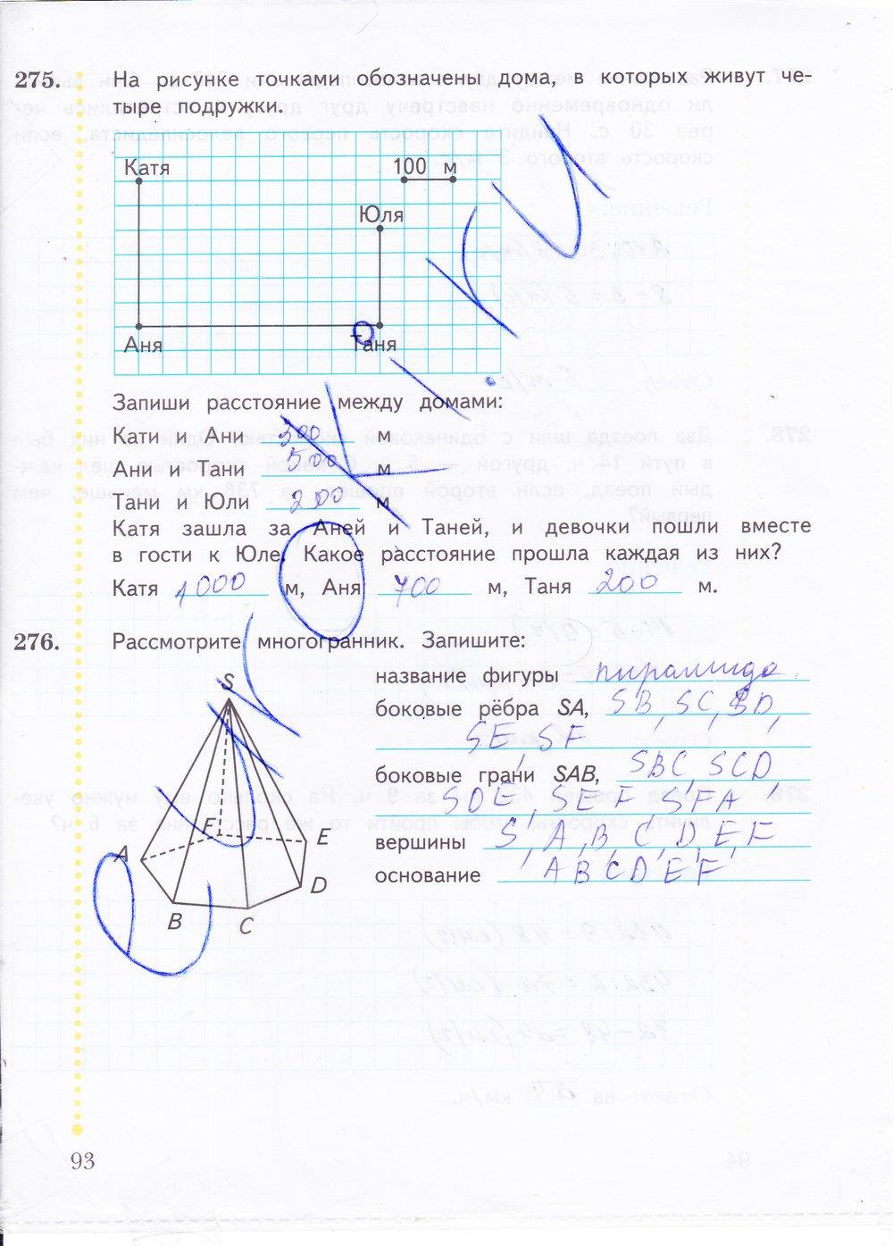гдз 4 класс рабочая тетрадь часть 2 страница 93 математика Рудницкая, Юдачева