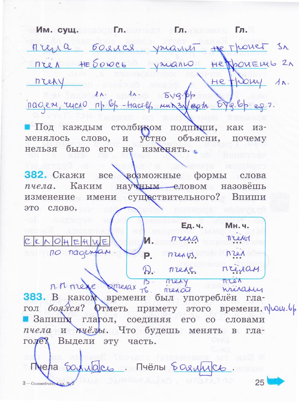 гдз 4 класс рабочая тетрадь часть 2 страница 25 русский язык Соловейчик, Кузьменко