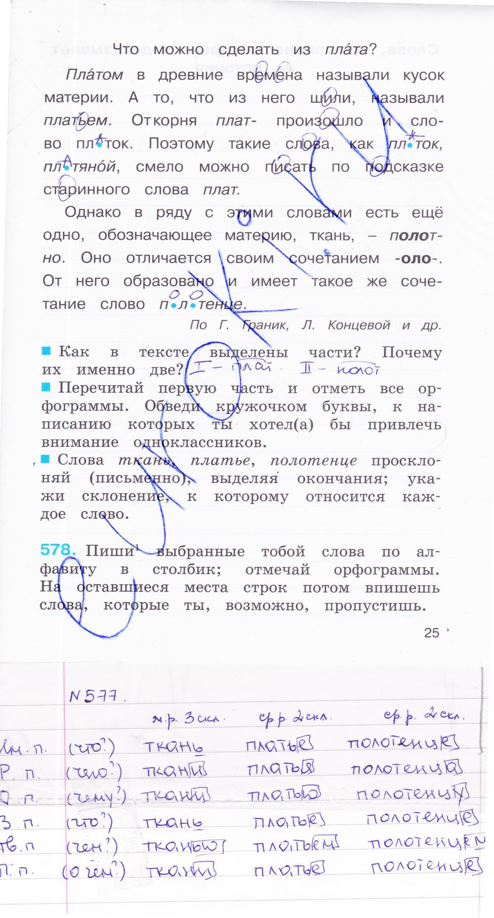 гдз 4 класс рабочая тетрадь часть 3 страница 25 русский язык Соловейчик, Кузьменко