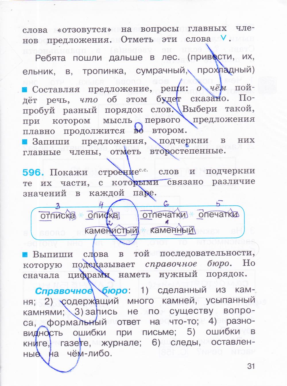 гдз 4 класс рабочая тетрадь часть 3 страница 31 русский язык Соловейчик, Кузьменко