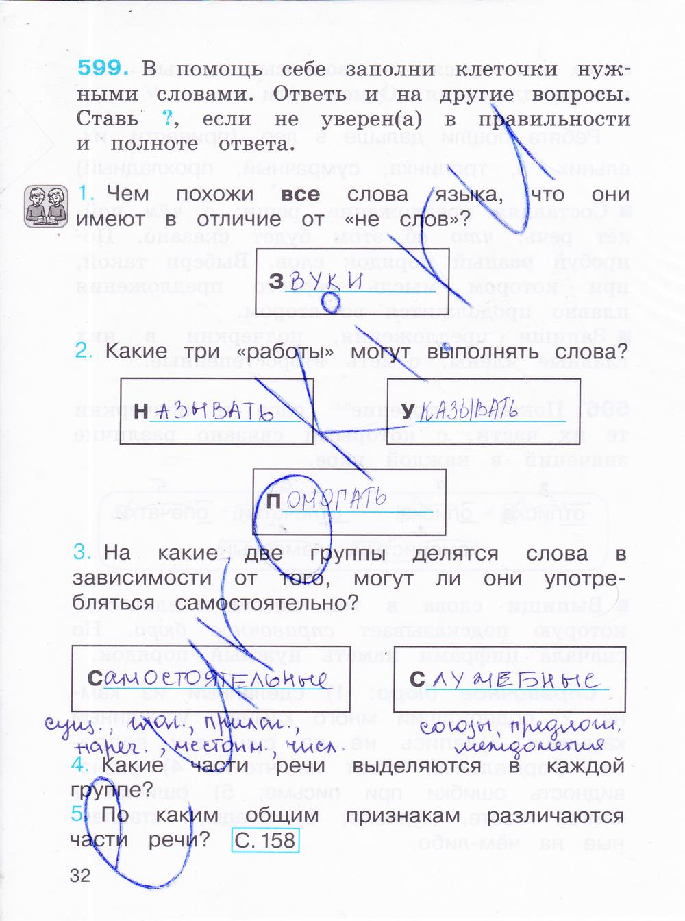 гдз 4 класс рабочая тетрадь часть 3 страница 32 русский язык Соловейчик, Кузьменко
